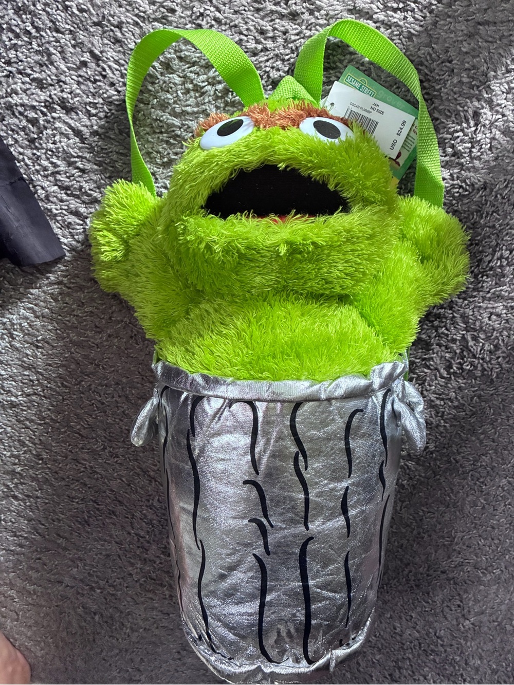 Sesame Street Oscar the Grouch zip bag
